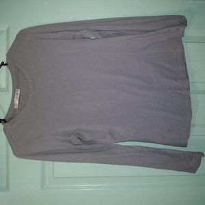 Grey Swoop Neck Long Sleeve